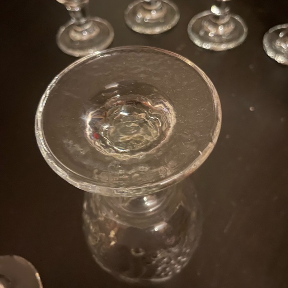 Vintage possible MCM Handblown Water or Wine Caraf with Six Large Glass Goblets - Picture 9 of 10